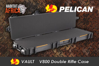 Pelican Vault V800 double rifle case Habitat Africa open