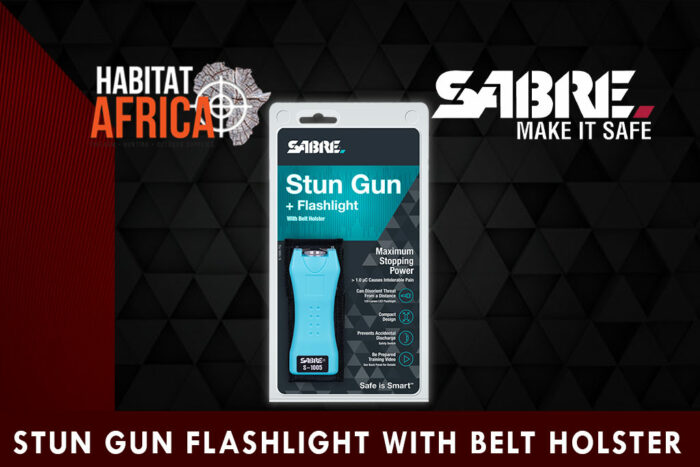 Sabre-Stun-Gun-and-Flashlight-with-Belt-Holster-Turquoise-Habitat-Afrca-1