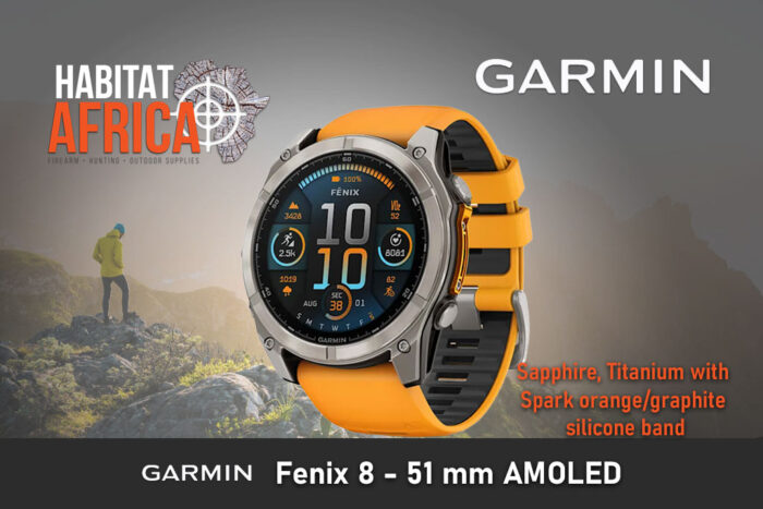 Garmin-Fenix-8,-AMOLED-Sapphire,-Titanium-with-Spark-orange-graphite-silicone-band