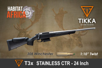 Tikka T3x 308 Winchester 24inch CTR Stainless (Fixed Cheek Piece) 1:10″ Twist