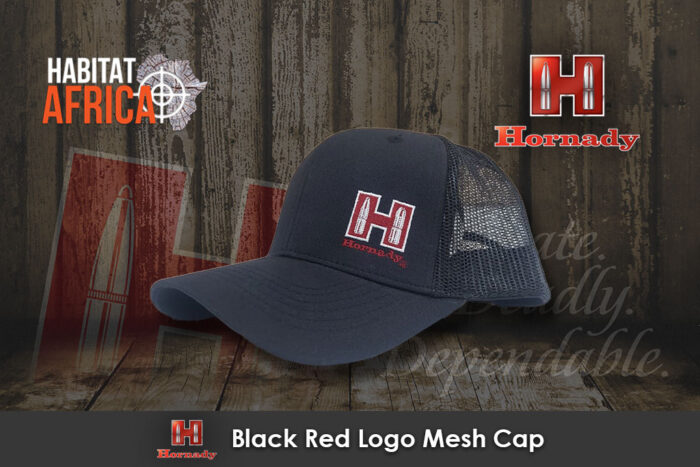 Hornady-Black-Red-Logo-Mesh-Trucker-Cap-Habitat-Africa