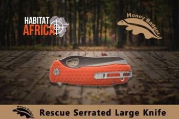 Honey-Badger-Rescue-Serrated-Large-Knife-Orange-Habitat-Africa-2