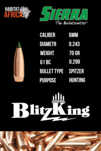 Sierra-BlitzKing-6mm-.243-70gr-Bullet-Info