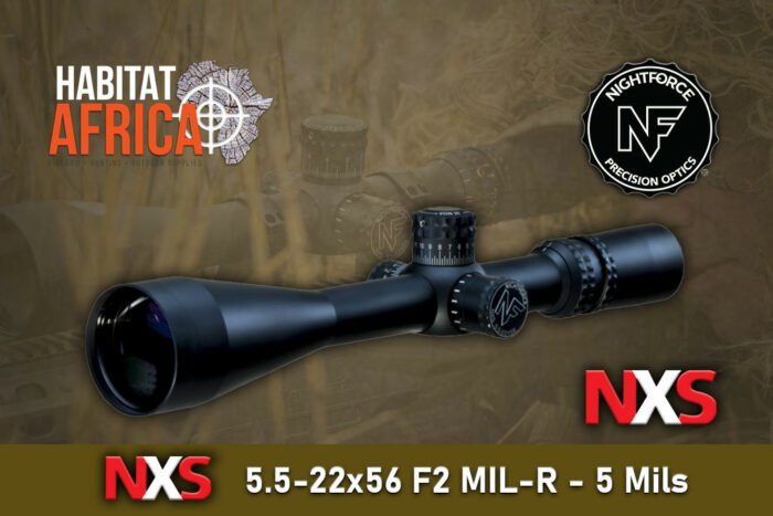 NightForce-NXS-5.5-22x56-F2-MIL-R-5-Mils-Riflescope-Habitat-Africa-New