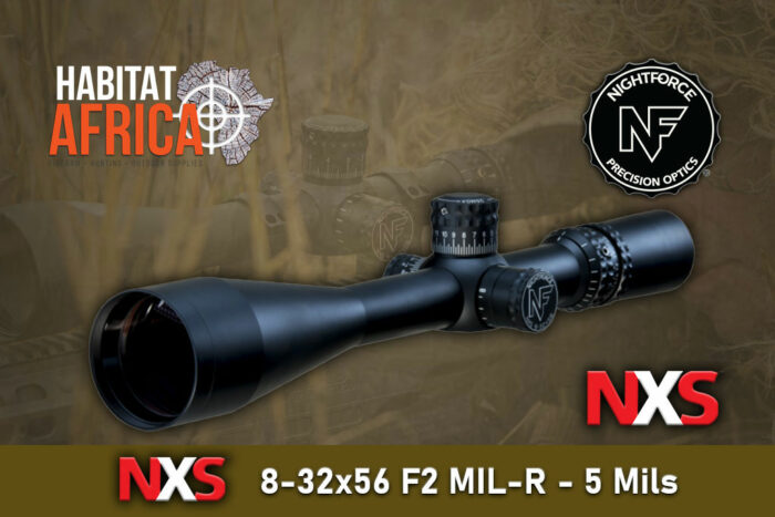 NightForce-NXS-8-32x56-F2-MIL-R-5-Mils-Riflescope-Habitat-Africa-New