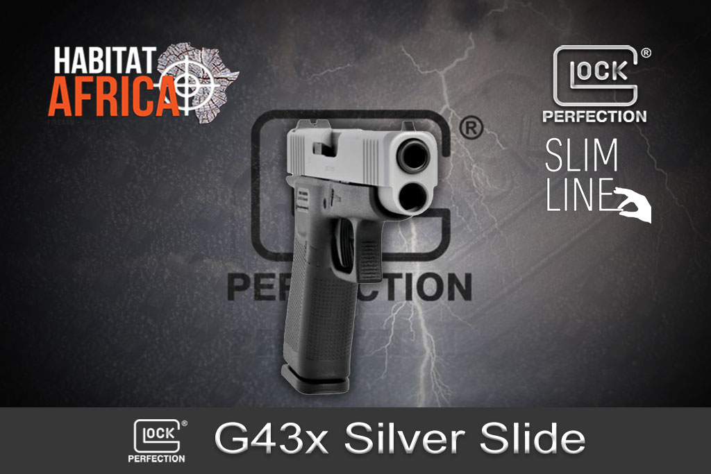 Glock-43x-Silver-Slide-Slimline-Subcompact-9mm-Luger-Habitat-Africa-Pistols