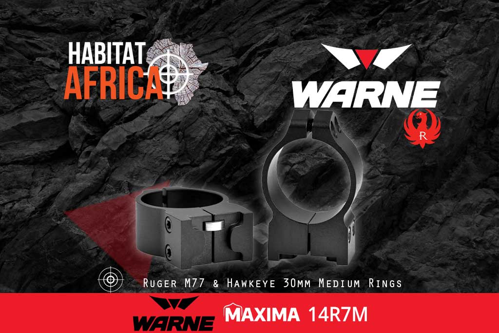Warne Maxima 14R7M Ruger M77 30mm Medium Rings - Habitat Africa