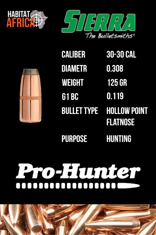 Sierra-Pro-Hunter-30-30-Cal-.308-125gr-HP-FN-Bullet-Info