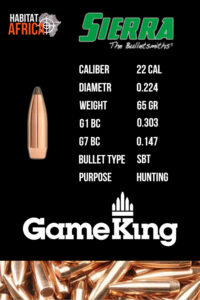 Sierra-GameKing-22-Cal-.224-65gr-SBT-Bullet-Info-Habitat-Africa
