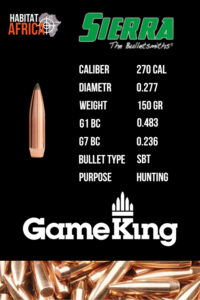 Sierra-GameKing-270-Cal-.277-150gr-SBT-Bullet-Info-Habitat-Africa