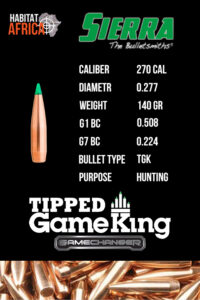 Sierra-Tipped-GameKing-270-Cal-.277-140gr-Bullet-Info-Habitat-Africa