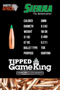 Sierra-Tipped-GameKing-6mm-.243-90gr-Bullet-Info-Habitat-Africa