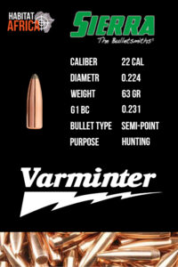 Sierra-Varminter-22-Cal-.224-63gr-SMP-Bullet-Info-Habitat-Africa