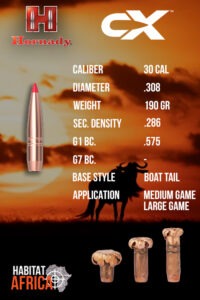Hornady-CX-30-Cal-.308-190gr-Bullet-Info-Habitat-Africa