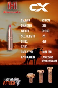 Hornady-CX-338-Cal-.338-225gr-Bullet-Info-Habitat-Africa