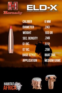 Hornady-ELD-X-6mm-.243-103gr-Bullet-Info-Habitat-Africa