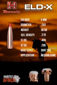 Hornady-ELD-X-6mm-.243-90gr-Bullet-Info-Habitat-Africa