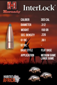 Hornady-InterLock-303-Cal-.312-150gr-SP-Bullet-Info-Habitat-Africa