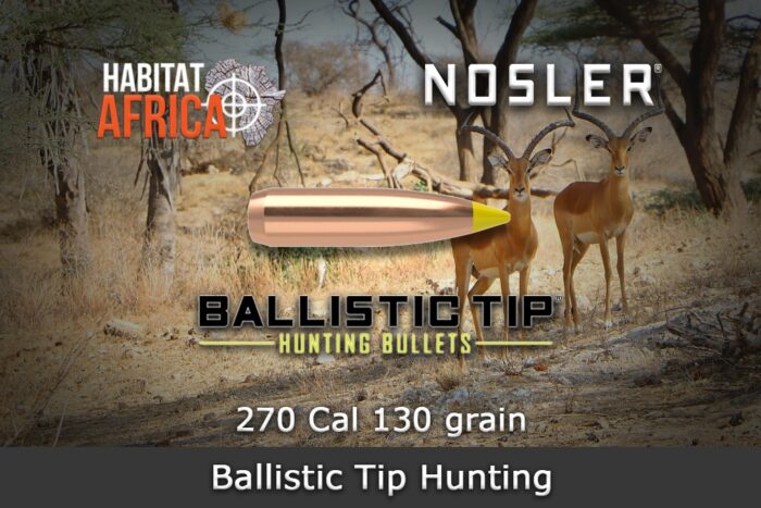 Nosler-Ballistic-Tip-Hunting-270-Cal-.277-130gr-Bullet-Habitat-Africa