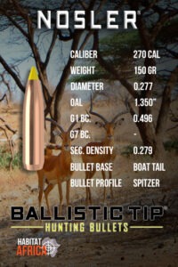 Nosler-Ballistic-Tip-Hunting-270-Cal-.277-150gr-Bullet-Info-Habitat-Africa