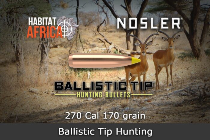 Nosler-Ballistic-Tip-Hunting-270-Cal-.277-170gr-Bullet-Habitat-Africa