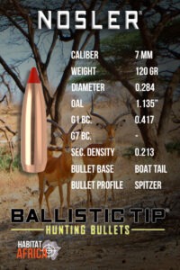 Nosler-Ballistic-Tip-Hunting-7mm-.284-120gr-Bullet-Info-Habitat-Africa