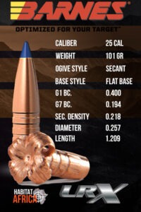 Barnes-LRX-BT-25-Cal-.257-101gr-Bullet-Info-Habitat-Africa