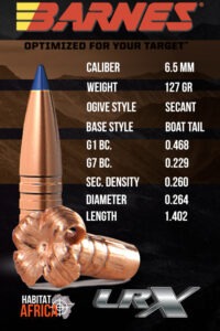 Barnes-LRX-BT-6.5mm-.264-127gr-Bullet-Info-Habitat-Africa