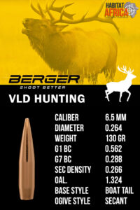 Berger-VLD-Hunting-6.5mm-.264-130gr-Bullet-Info-Habitat-Africa