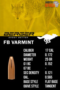 Berger-FB-Varmint-17-Cal-.172-25gr-Bullet-Info-Habitat-Africa