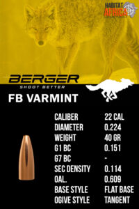 Berger-FB-Varmint-22-Cal-.224-40gr-Bullet-Info-Habitat-Africa