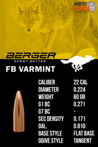 Berger-FB-Varmint-22-Cal-.224-60gr-Bullet-Info-Habitat-Africa