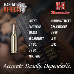 Hornady-224-Valkyrie-75-grain-BTHP-Ammunition-Info-Habitat-Africa