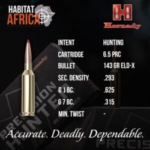 Hornady-6.5-PRC-143-grain-ELD-X-Ammunition-Info-Habitat-Africa