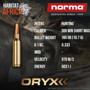 Norma-Oryx-300-Win-Short-Mag-165-grain-Ammunition-Info-Habitat-Africa