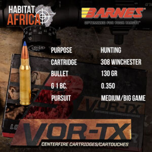 Barnes-VOR-TX-308-Winchester-130-grain-Ammunition-Info-Habitat-Africa