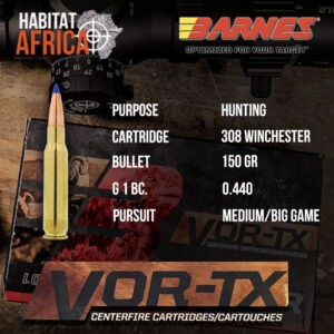 Barnes-VOR-TX-308-Winchester-150-grain-Ammunition-Info-Habitat-Africa