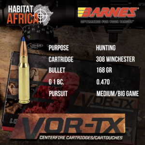 Barnes-VOR-TX-308-Winchester-168-grain-Ammunition-Info-Habitat-Africa