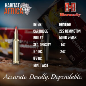 Hornady-222-Remington-50-grain-V-MAX-Ammunition-Info-Habitat-Africa