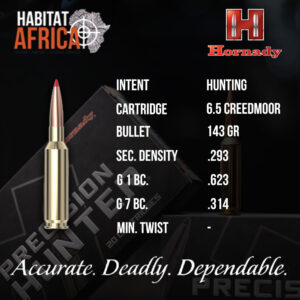Hornady-6.5-Creedmoor-143-grain-ELD-X-Ammunition-Info-Habitat-Africa