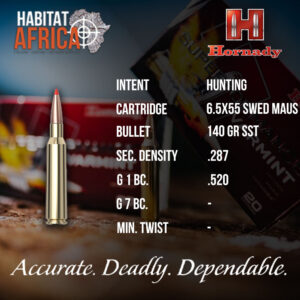 Hornady-6.5x55-Swedish-Mauser-140-grain-SST-Ammunition-Info-Habitat-Africa