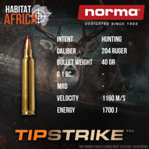 Norma-Tipstrike-204-Ruger-40-grain-V-Max-Ammunition-Info-Habitat-Africa