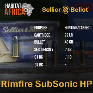 Sellier-&-Bellot-22-LR-40-grain-SubSonic-HP-Ammunition-Info-Habitat-Africa