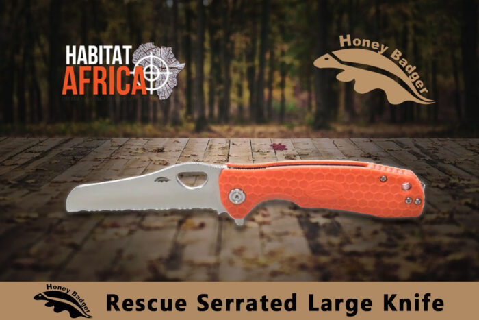 Honey-Badger-Rescue-Serrated-Large-Knife-Orange-Habitat-Africa-1
